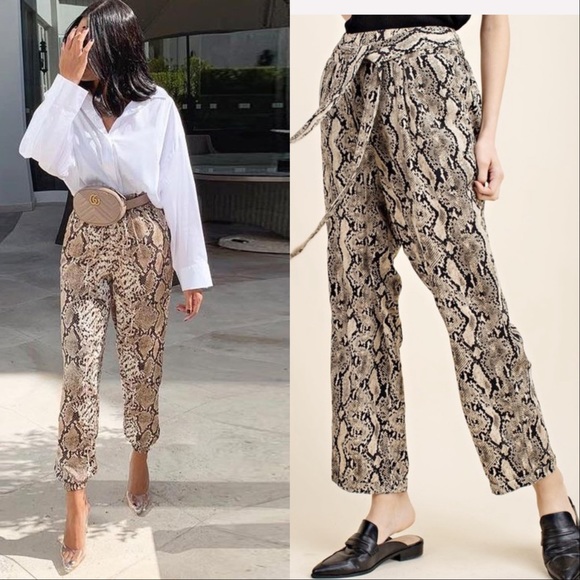 CHICBOMB Pants - JET SET high waisted Snakeskin pants